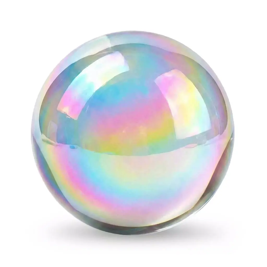 50mm Round Iridescent Non-Natural Quartz Crystal Scrying Sphere - Crystal Decoration, Jewelry Accessory Derivative