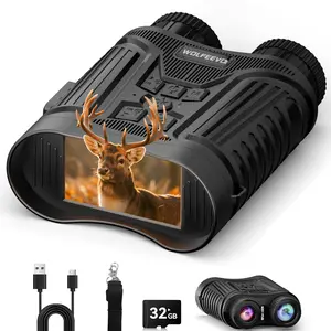 Night Vision Goggles, 4K HD Night Vision Binoculars with 7X Digital Zoom, 3'' HD Screen & Rechargeable Battery for Camping & Security, with 32GB TF Card for Photos and Videos, Gifts for Men Him Dad