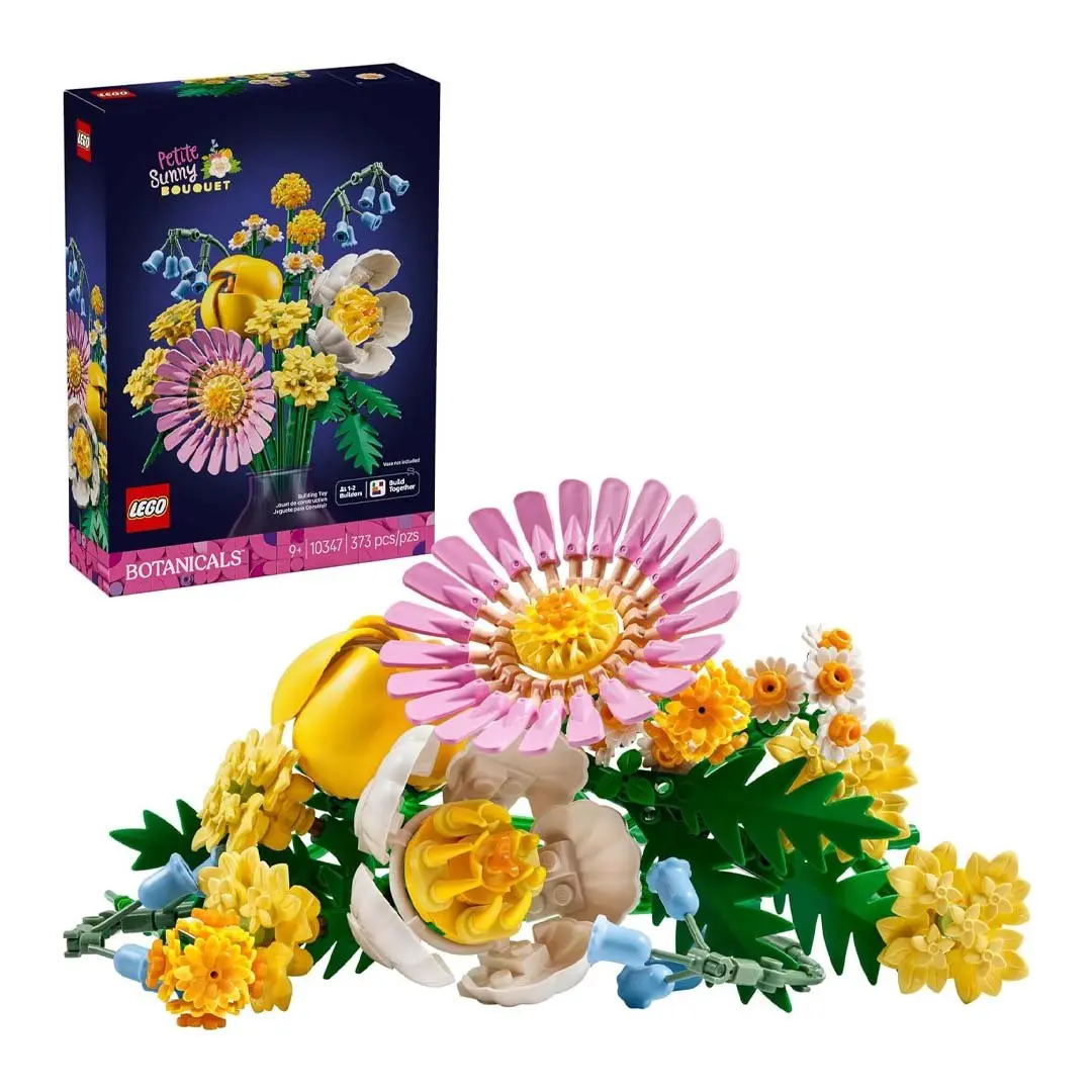 LEGO Botanicals Petite Sunny Bouquet Flower Set (10347) - Nature-Inspired Building Toy, Decorative Home Accent, Ideal Gift for Hobbyists