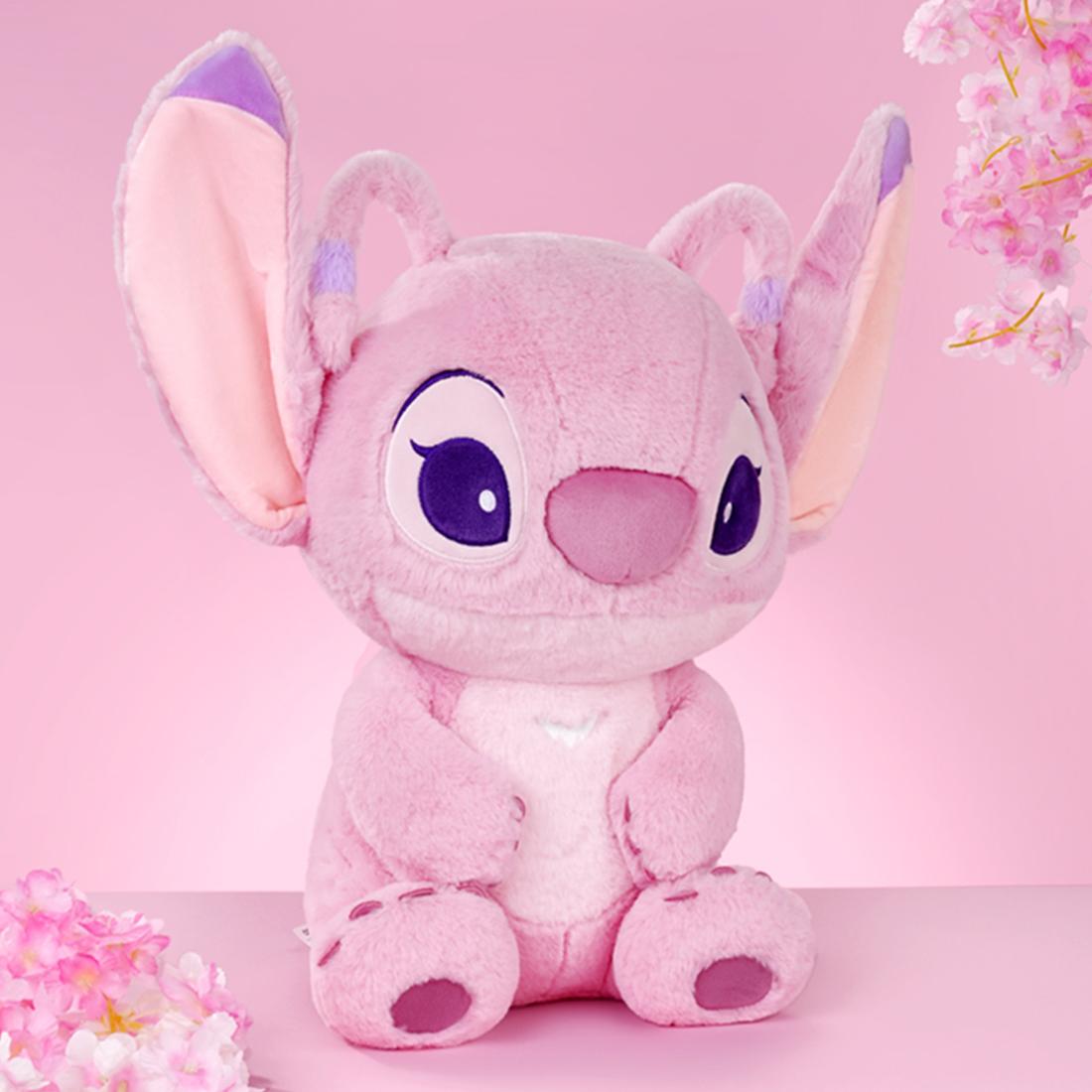 Disney Angel Soft Plush Toy Stitch & Angel Plush Dolls for Kids Adults Fans,23.62"Large-Size, Cuddly Character with Fuzzy Texture and Embroidered Details, Flexible Floppy Ears, Disney Plushy Suitable for All Ages, Cuddly Collectibles,Holiday Gift(1pc)