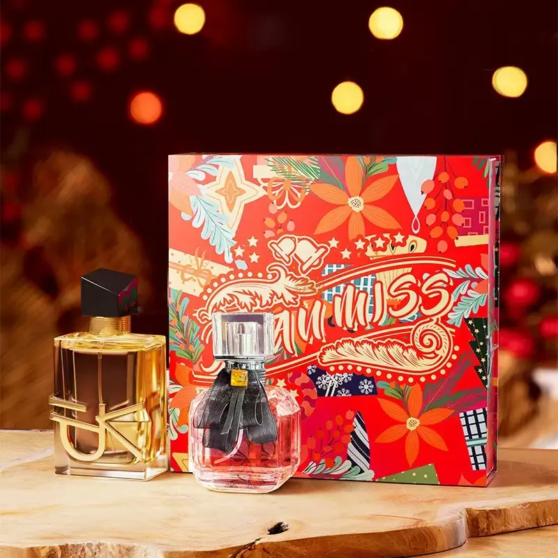 JEAN MISS Christmas Perfume Gift Set 50ml+30ml Dual Scent | Rich Vanilla Fresh Floral Fruity Notes: Lavender Orange Strawberry Raspberry Pear Peony Jasmine Patchouli Musk | Holiday Limited Perfume for Women, perfumes para mujeres Long Lasting Fragrance 