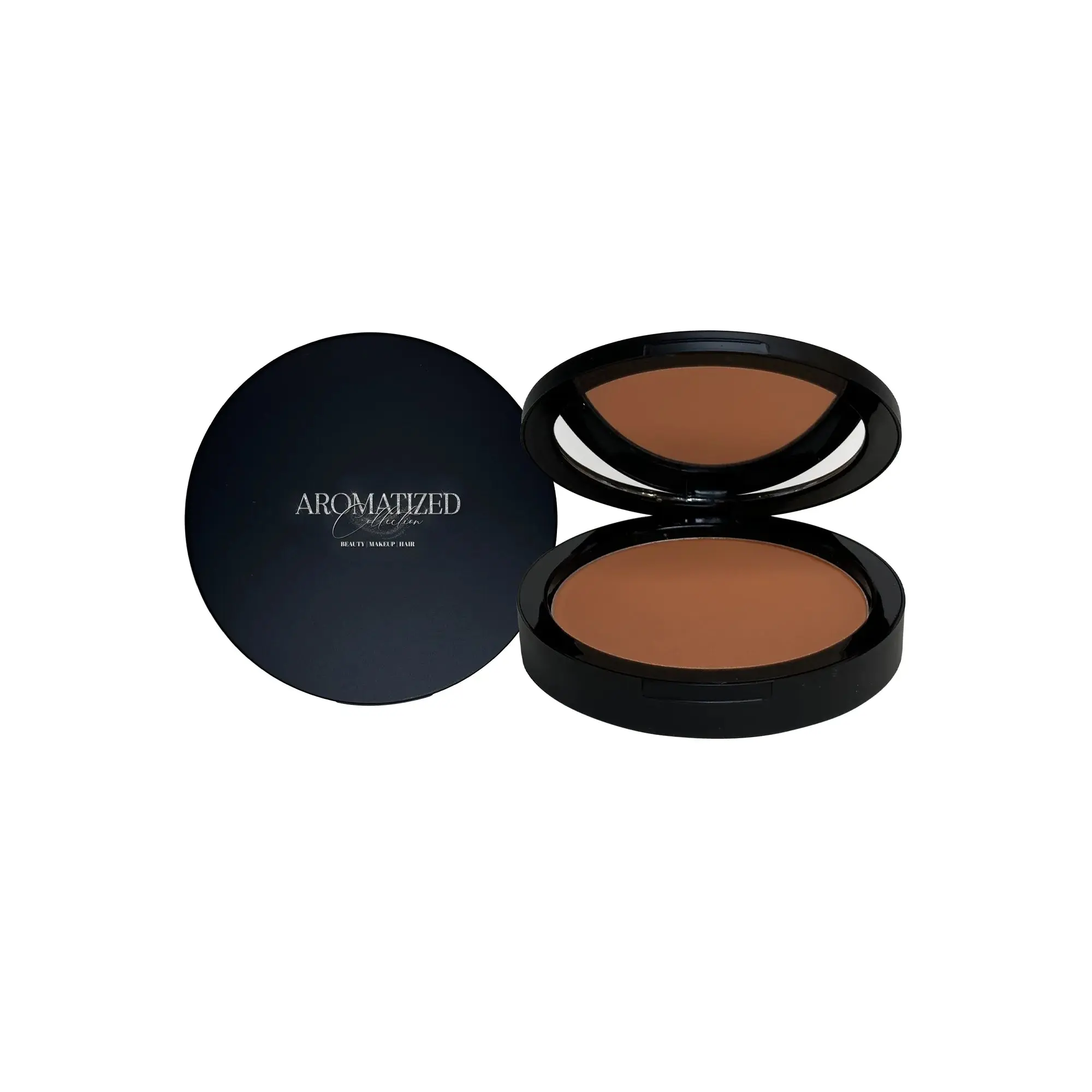 Aromatized Collection Dual Blend Powder Foundation Cinnamon - Adjustable Coverage Matte Finish for All Skin Types 0.56 oz