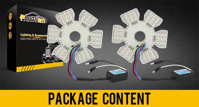 PARTSam RGB Air Cleaner LED Lights for Peterbilt Kenworth Freightliner Trucks Vehicle Dashcam 20 Dynamic Effects Music Sync IP67 Waterproof