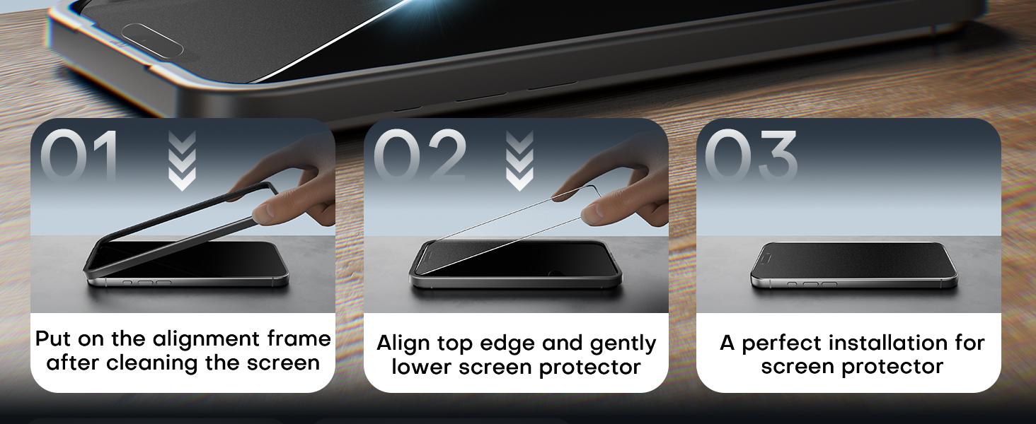 [Black Friday Deals] OMOTON Clear Screen Protector for 17 Air, Pro, Pro Max Screen Protector with Camera Lens Protector, Matte Layer Tempered Glass with Easy Installation Tool, Anti-glare, Smooth Touch