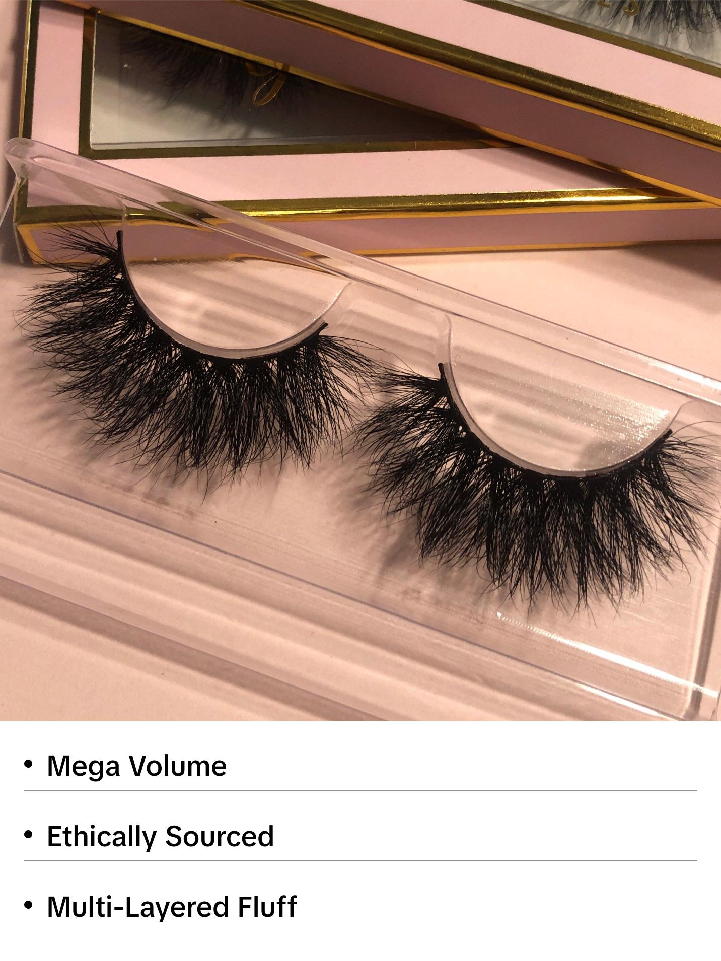 Gabriela Lashes, style “LUNA” (1 pair) 3D Mink Lash Strip, 20mm, Mega Volume, Dramatic  Eyelashes, High quality & Reusable