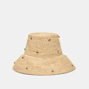 Dolce Vita STRAW CLOCHE WITH CHARMS NATURAL