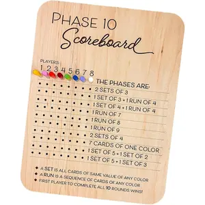 Wooden 10-Stage Scoreboard with Colorful Wooden Pegs – Fun Tabletop Board Game Accessory |   Perfect for Parties & Family Game Nights |   Portable Chess Set with Storage |   Also Includes Educational Alphabet Board Game with Timer