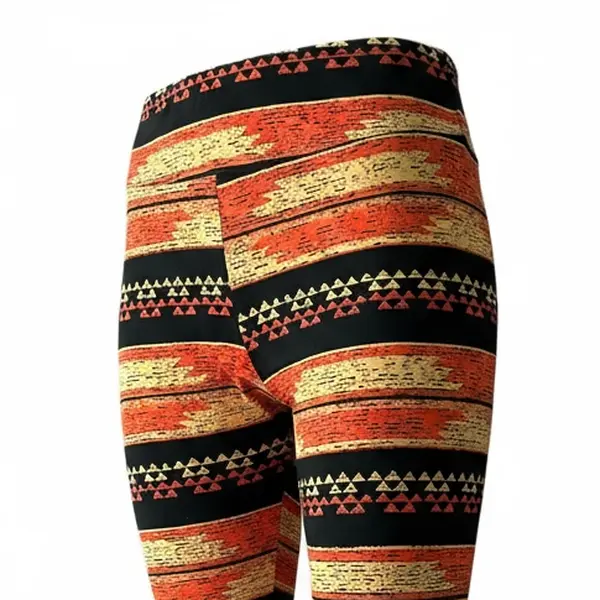 LuLaRoe Women's Buttery Soft Leggings in Autumn Aztec Print, Stretchy Casual Polyester Spandex Bottoms, Buttery Smooth Leggings, Comfy And Cute Leggings