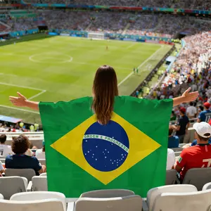 Brazil,Flag, 3*5 feet,Football season, midsummer football field, fan stand cheering props, various festival activities,  home yards can be used，Multiple countries available