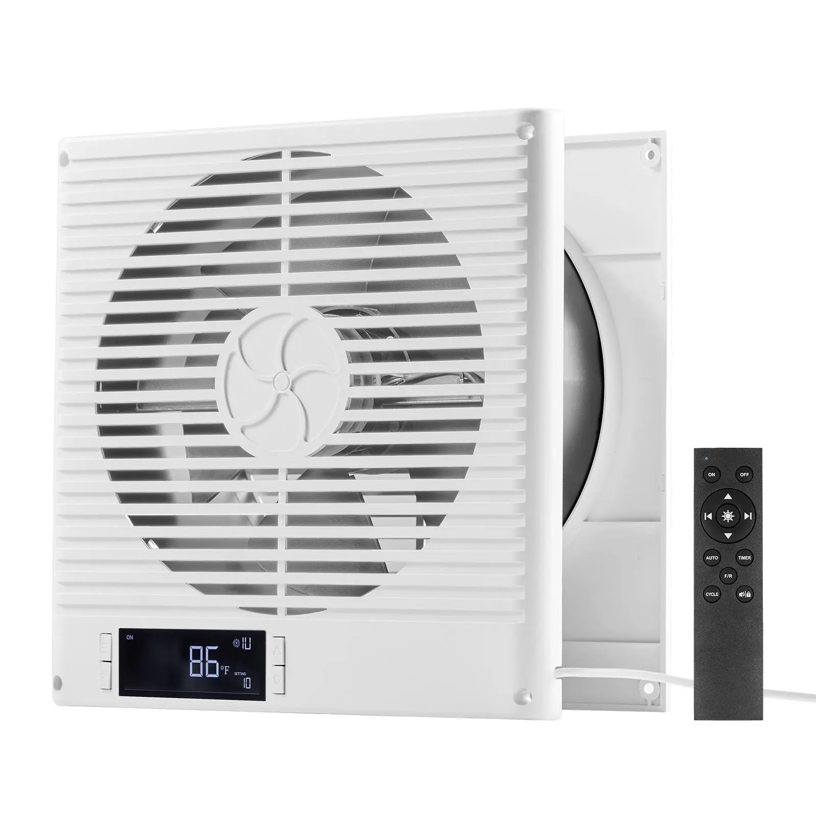 【Summerfinds】VEVOR 7.5-Inch Room to Room Fan,2-in-1 305 CFM Through Wall Fan with Remote Control & Two-Way Airflow10-Speed Ventilation Quiet Vent for KitchenLiving & Laundry Room Workshop