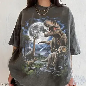 Vintage Dinosaur Graphic T-Shirt, Retro T Rex Jurassic Prehistoric Dino Unisex Shirts