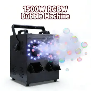 PAIDUN 1500W RGBW LED 2Hole Bubble Blower Maker Smoke Machine DMX Remote Control Wedding Party Show Event Stage Effect