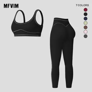 MFVIM Women’s Sporty Two-Piece Set, Quick-Dry Slim-Fit T-Shirt & High-Waist Yoga Pants, Soft, Skin-Friendly Fabric, All-Season Wear, Sports Activewear Set