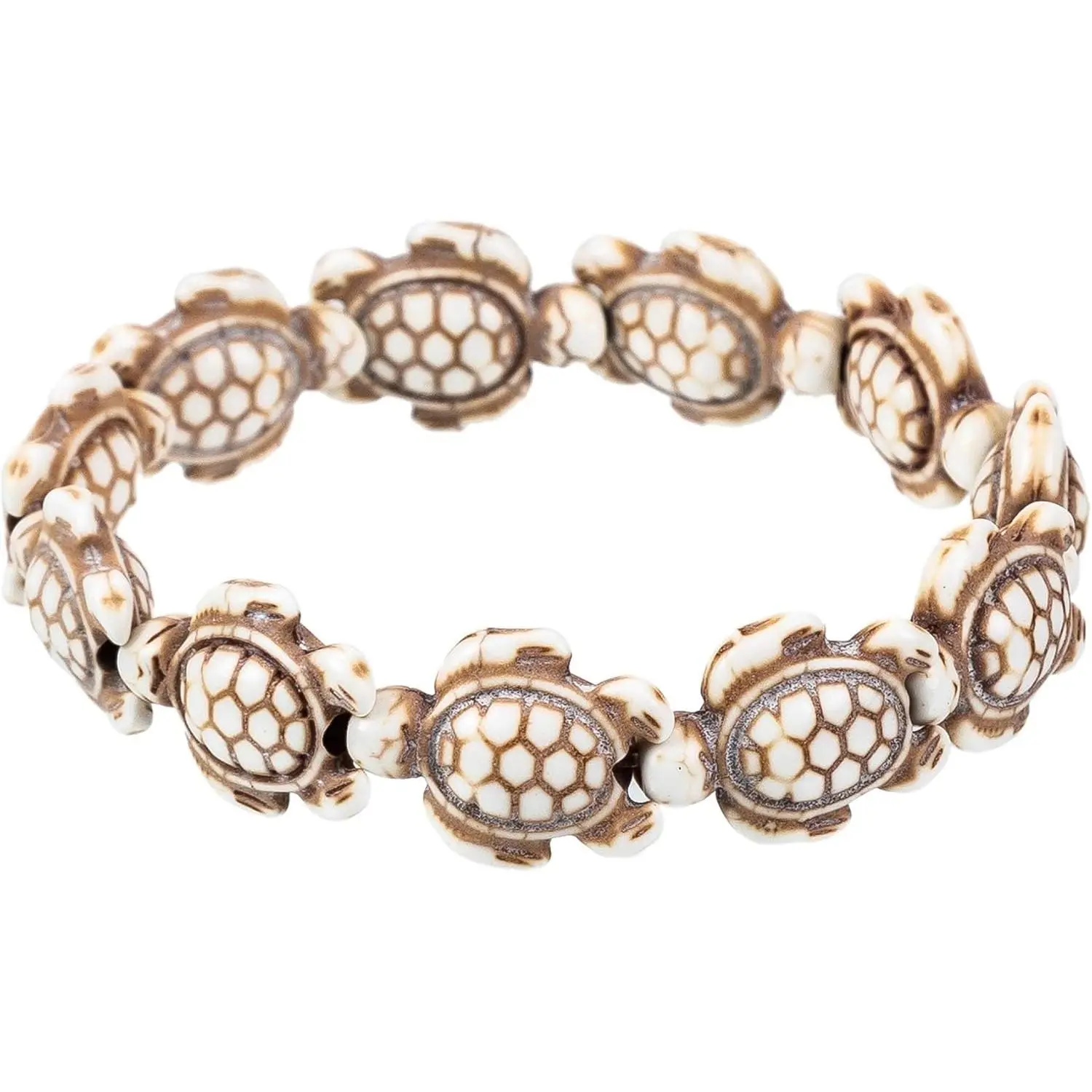 kelistom Turtle Beads Chain Bracelet for Women Men Handmade Natural Stone Elastic Stretch Bracelet Friendship Couple Bracelets