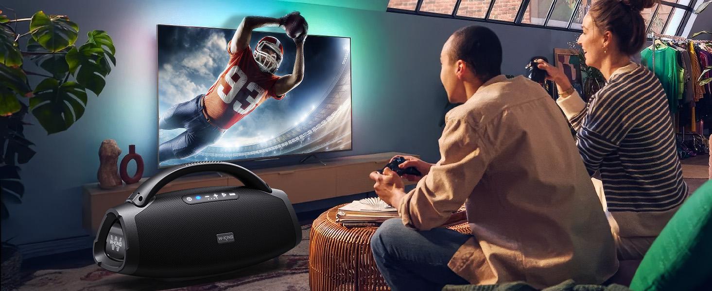 W-KING Flagship X20 Speaker, 330W Peak Loudest Boom Box, IP67 Waterproof Party Bluetooth Speaker with 7.5" Subwoofer, Massive Bass, Hi-Fi, Large Outdoor Wireless Speakers, EQ APP/Bass Boost/Fast Charge/24H/MIC&Guitar in/TF Weatherproof Loudspeaker System