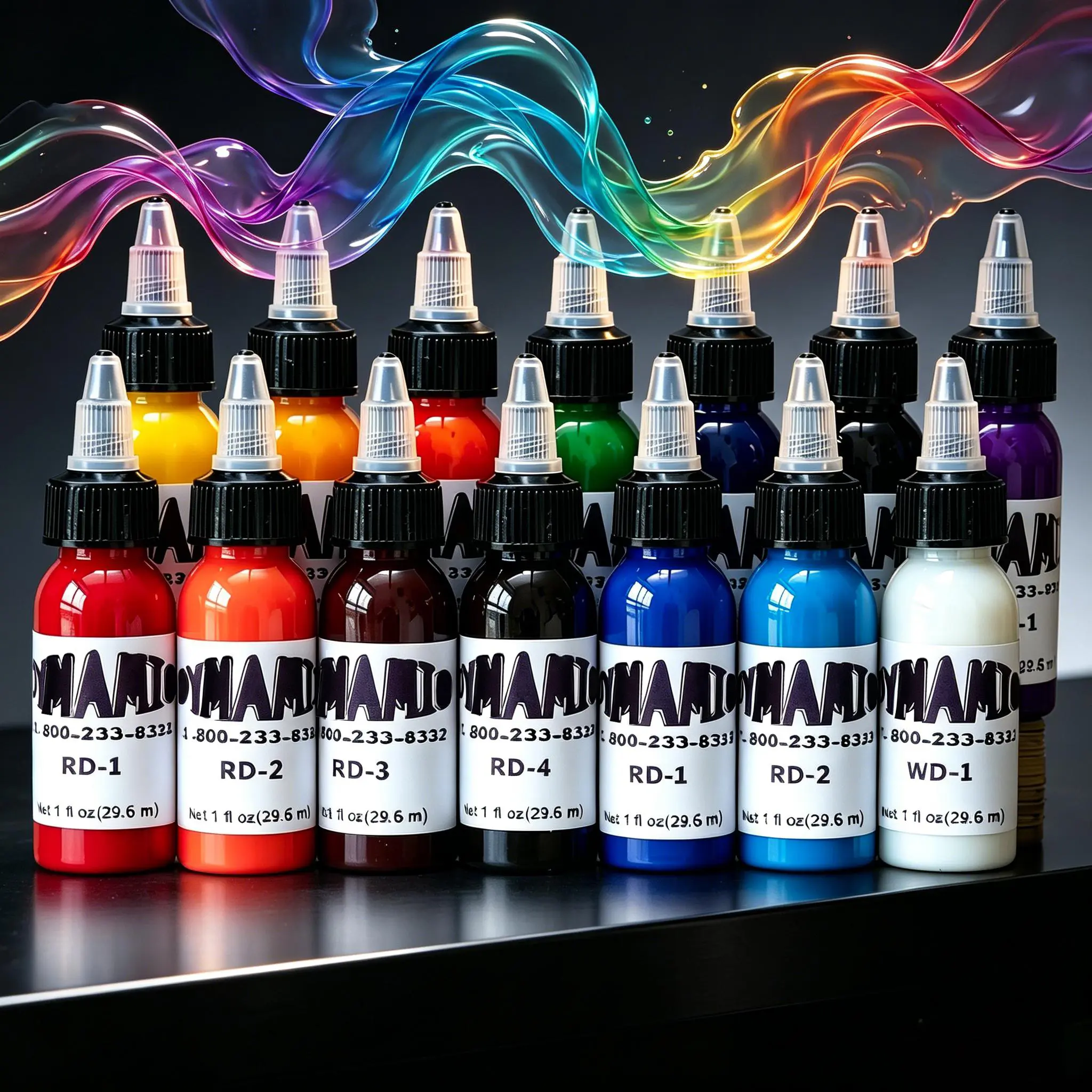 14 Color Tattoo Ink Set, 1oz Vegan Tattoo Pigment Bottles, Fade Resistant Vibrant Tattoo Ink, Smooth Consistency Tattoo Supplies for Professional Tattooists & Beginner Tattoo Artists, Popular Tattoo Ink Kit in US Market