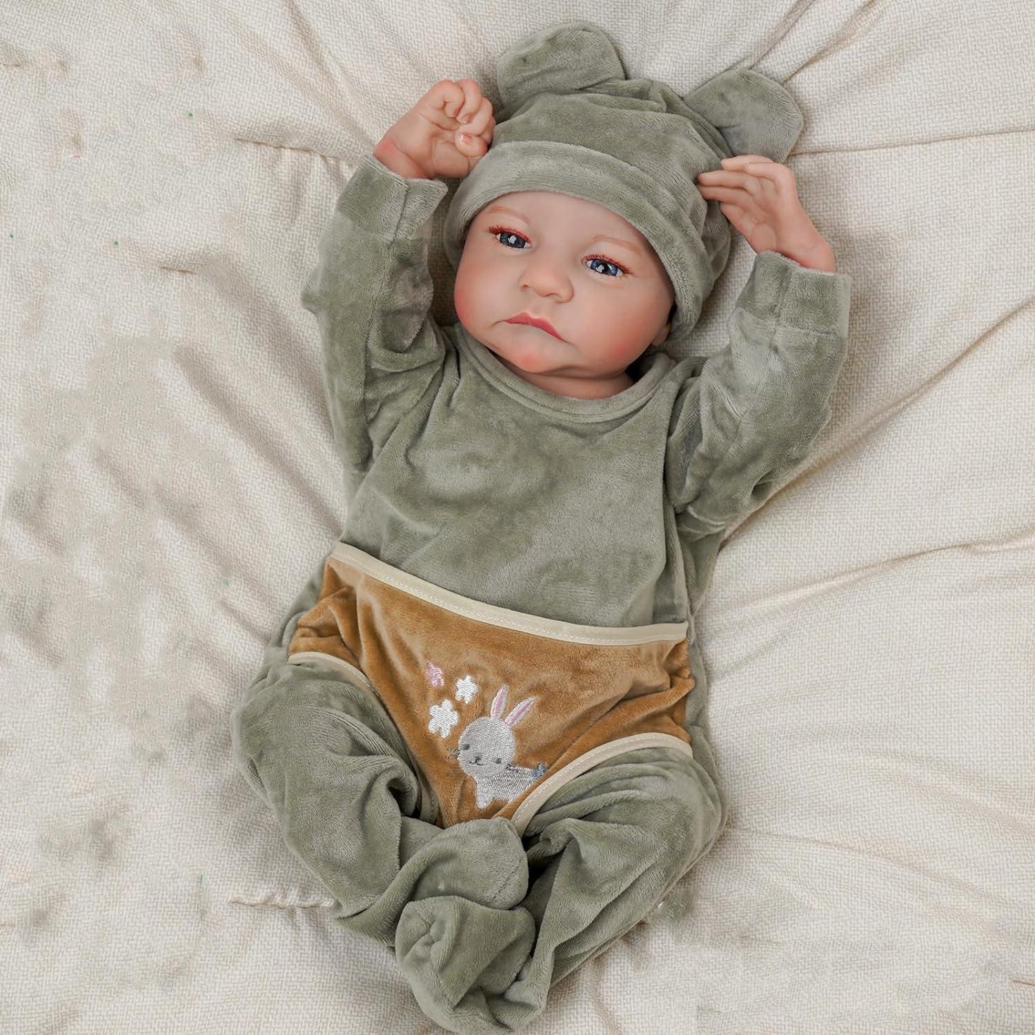 BABESIDE Lifelike Reborn Baby Dolls 20Inch Full-body Vinyl Real Life Baby Dolls with Toy Accessories for Kids Age 3+ Perfect Gifts for Mother's Day Valentine's Day Children's Day & Christmas