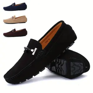 [Stylish Loafers] Stylish Breathable Men's Slip-On Loafers - Casual & Business Penny Loafers, Round Toe, Non Slip Rubber Sole, All-Season Wear For Everyday Comfort, Driving Shoes Boy Footwear