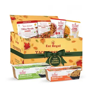 Eat Regal Taco Essentials Variety Pack (6 Items) — Limited Edition Holiday Gift Box with Sauces & Ready Rice for Quick Taco Recipes | Heat and Eat| Microwaveable| Ready in Minutes