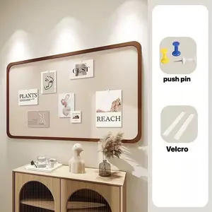 Foldable Cork Board Alternative, Felt Bulletin Board 24" x 18" Oatmeal Frame with 20 push pin, Pin Board for Home Office, Classroom, Entryway, Kitchen Wall Decor—Deep Camel