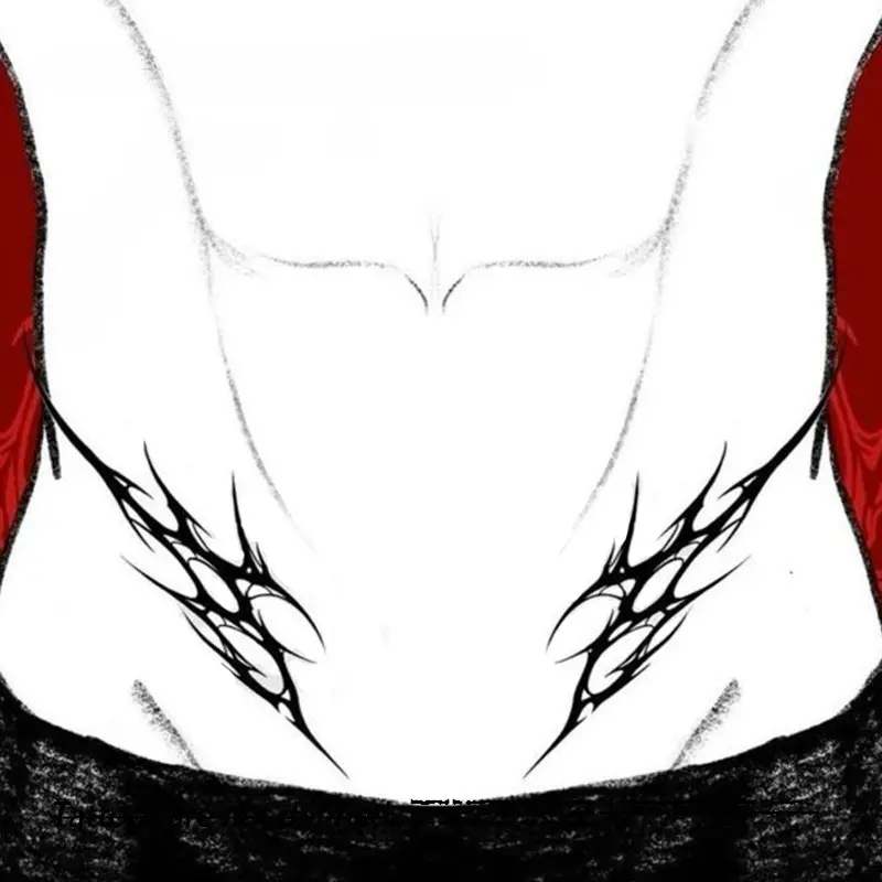 1pcs Cross Thorn Stripe Herbal Juice Tattoo Sticker Dark Gothic Temporary Tattoo Abdominal Waterproof Durable Fake Tattoo Party Gift Y2K Temporary Tattoos Stickers