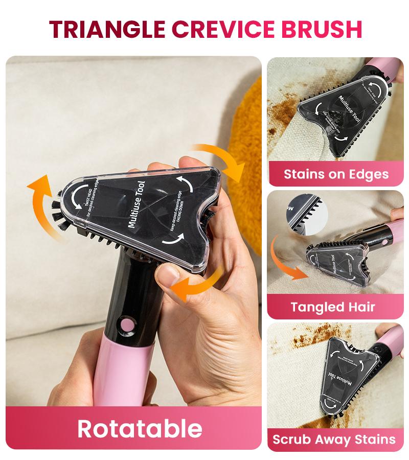 Upholstery Carpet Vacuum Cleaner, 18KPa Suction Spot Cleaning Machine for Pet Stains, Carpets, Sofa, Car Seats, Mattress, with 3 Multipurpose Cleaning Tools, 6'' Deep Cleaning Brush | Portable 3-in-1 Little Pink C9S pet lovers home essentials Summer Sale