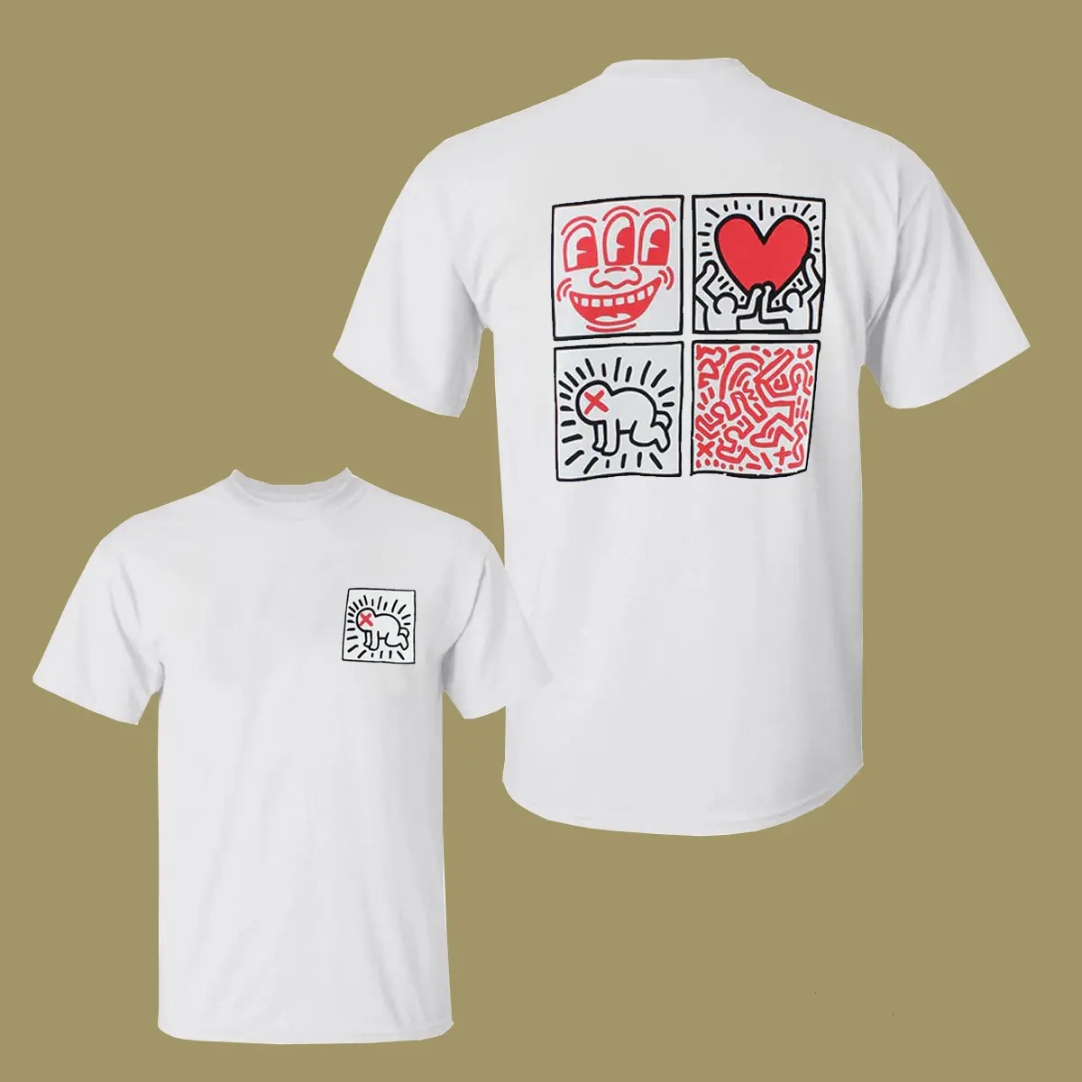 MALBON GOLF x Keith Haring Pocket Men's T-Shirt Sweatshirt