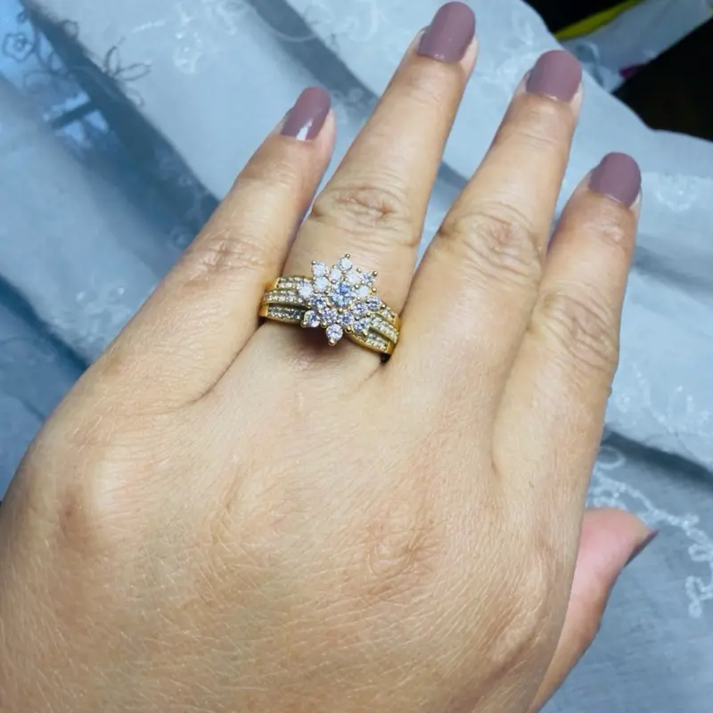 Pure panchadahtu non tarnish flower diamond design ring for women Elegant Ring Elegant Fashion Rings