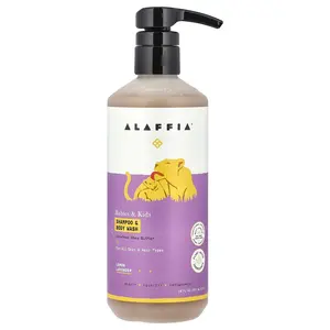 Alaffia Babies & Kids Shampoo & Body Wash, For All Skin & Hair Types, Lemon Lavender, 16 fl oz (473 ml)