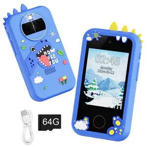 Kids Smart Phone Toys, Learning Educational Phone with 64GB SD Card, Touchscreen HD Digital Dual Video Camera, Birthday Gifts Idea for 3 4 5 6 7 8 Year Old Kids
