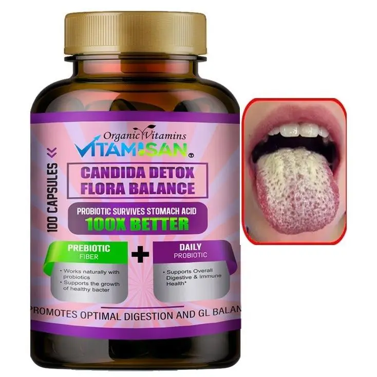 Candida Cleanse: Yeast Infection Support and Detox with Herbs, Enzymes caps