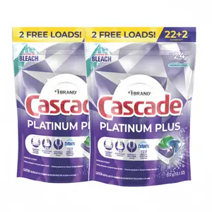 (2 Pack) Cascade Platinum Plus ActionPacs Mountain Scent Dishwasher Pods (24 ct)