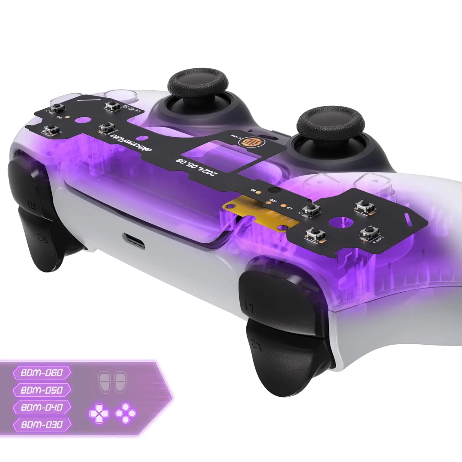 eXtremeRate Face Clicky Kit for PS5 Controller BDM-030 BDM-040 BDM-050 060 Face Buttons, Custom Hard Silicone Tactile Switch Dpad Action Buttons Mouse Click Kit for PS5 Controller - Without Controller