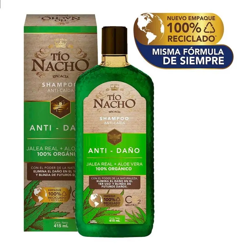Tio Nacho Shampoo capilar anti-dano aloe vera + jalea real x415ml