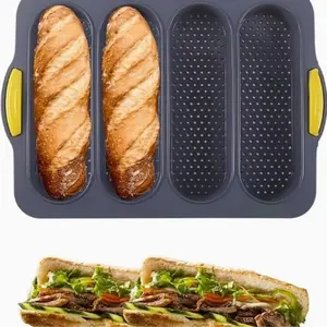 1PCS Non-Stick Silicone Bread Baking Pan |With 6 Muffin Cups for Homemade Bread Oven Safe Bakeware for Homemade Bread, Perfect for Christmas, Halloween, Easter, Thanksgiving, Kitchen Baking Essentials storage cake silicon emolds