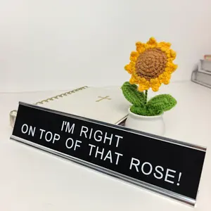 “I’m Right On Top Of That, Rose” Desk Sign – Funny Office Desk Decor, Humorous Coworker Gift, Workplace Desk Plate 10 x 2"