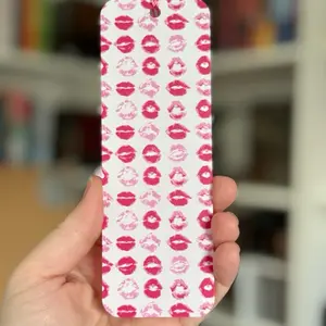 NEW ITEM - Acrylic Painted Bookmark with Tassel - Kisses