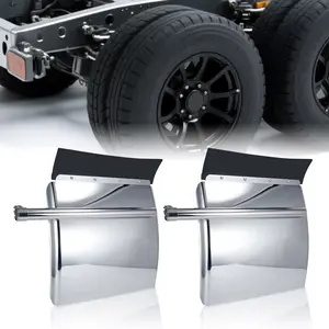24" x 24" Quarter Fenders for Semi Truck, Stainless Steel/Polypropylene, Tube Bracket and Single Bolt Mounting Brackets Hardware Included, Right Left
