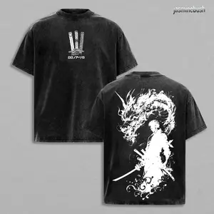 [HOT] Nathanistic Zoro Ver.4 - One Piece Rare Unisex Oversize Anime Manga Washed Heavyweight Cotton T-shirt, Gift For Anime Fan, Anime Lover