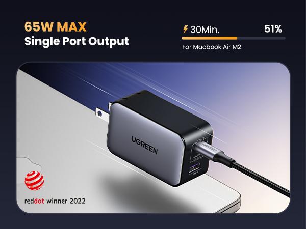 UGREEN Nexode 65W GaN USB C Wall Charger, 3-Port Compact Foldable Fast Charger Power Adapter for iPhone 17/16/15 Series, Galaxy S25/S24, Pixel 10/9, MacBook Pro/Air, Dell XPS, iPad Pro (Black),Tiktokshopstockup