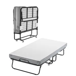 Rollaway Bed Folding Bed with 5 in Foam Mattress for Adults and Guest
