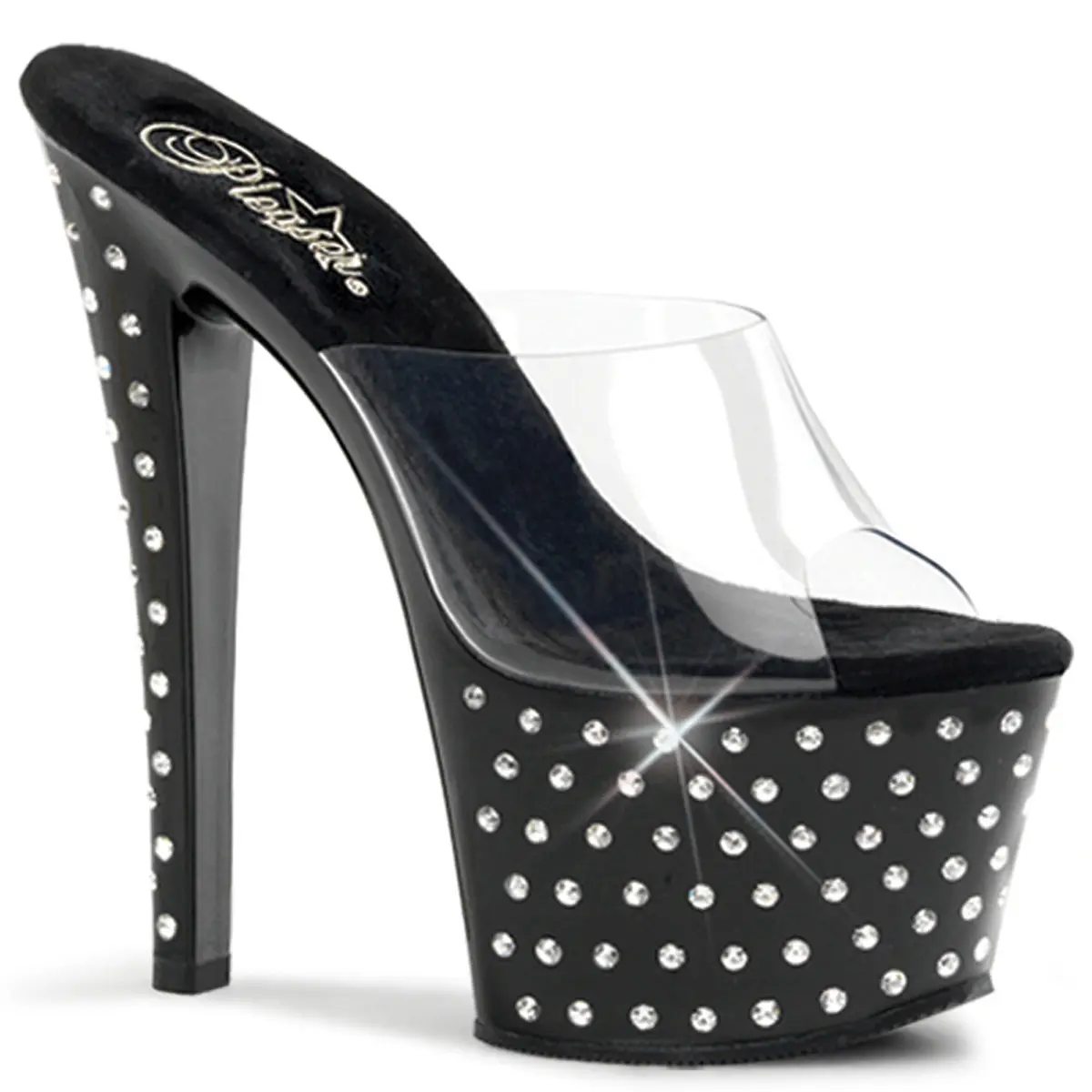 Women's Classy Rhinestone-Embellished Platform Heels Sandals - High-Heeled Shoe, Stardust-701
