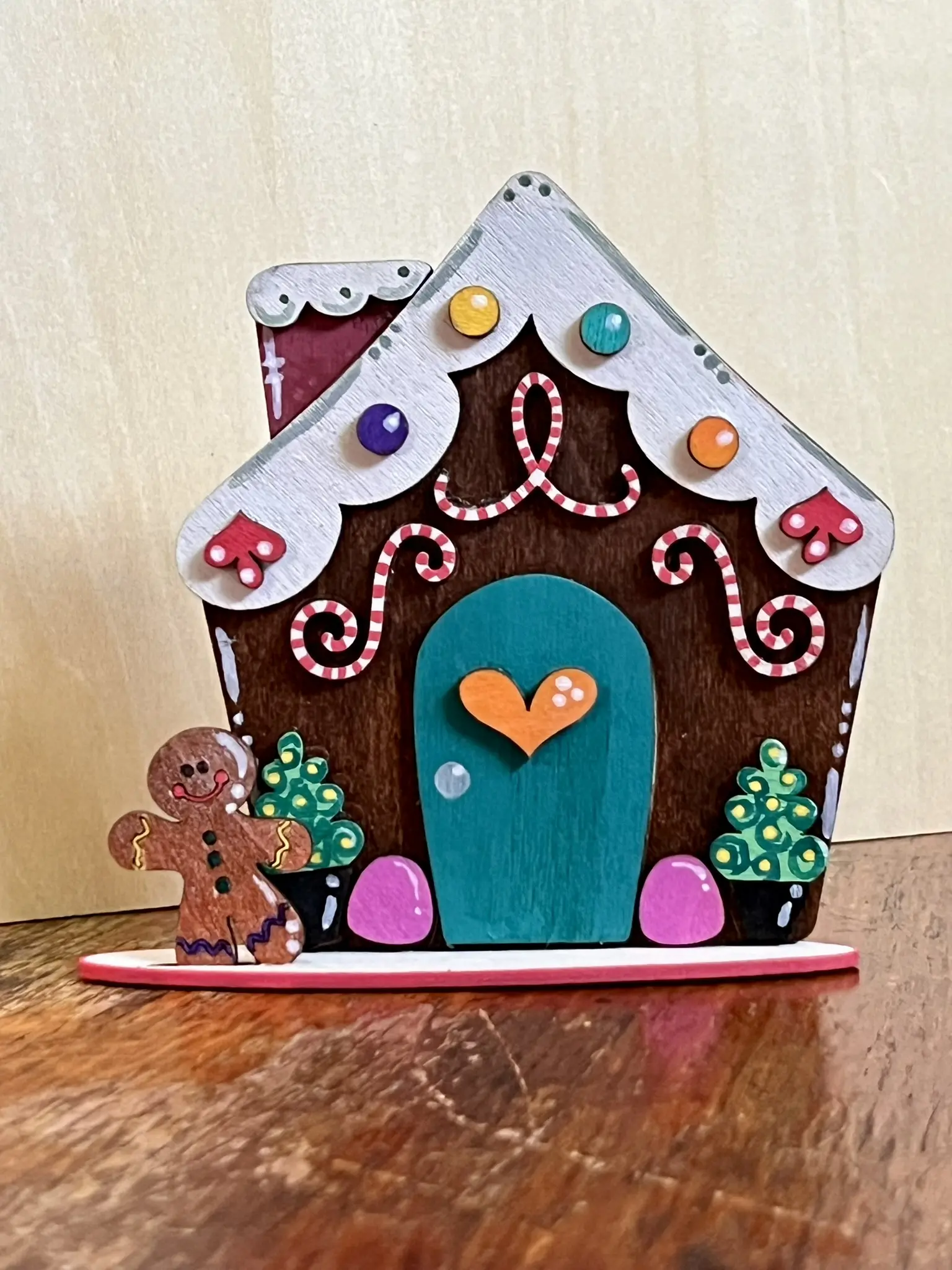 Gingerbread House unpainted pressboard craft kit