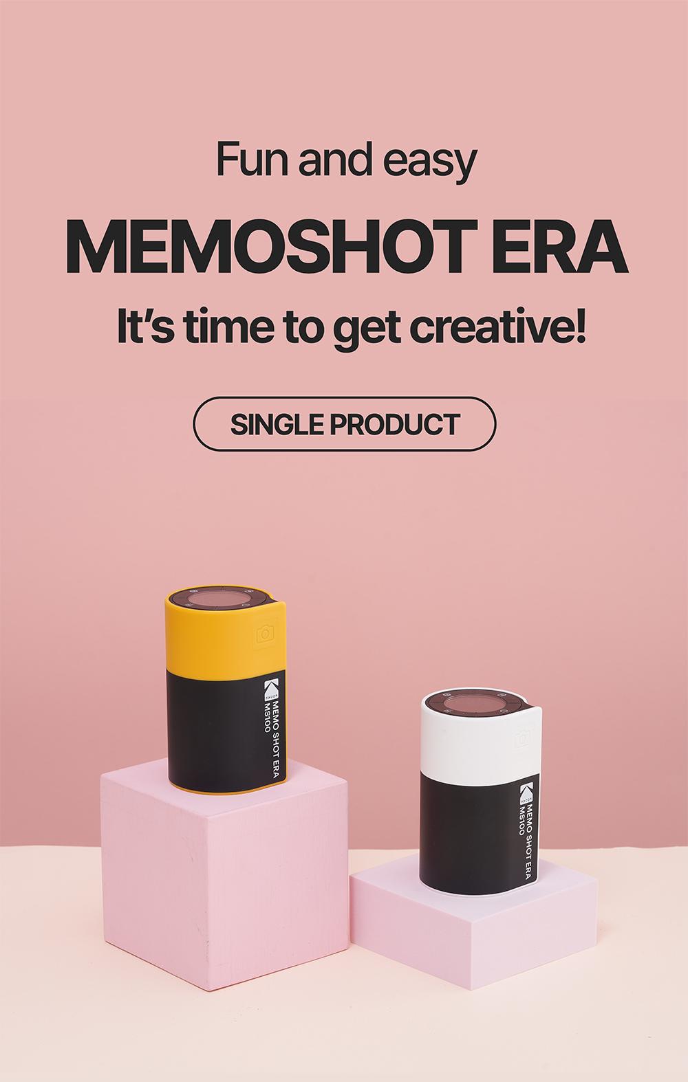 KODAK Memo Shot ERA 2-in-1 Instant Digital Camera and Label Printer  (1.8x2.7)(Camera + 1 Roll Paper) Portable Retro