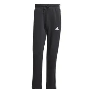 adidas Mens Essentials 3-Stripes Open Hem Fleece Joggers Casual - Black