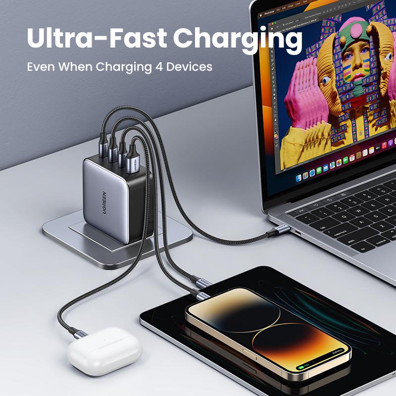 UGREEN Uno 100W/65W/30W Robot Charger Bundle with 100W 3.3 FT Fast Charging Cable, Fast Charging for Macbook, iPhone 17/16 Pro Max, Samsung,September Restock，TikTokShopBlackFriday ,TikTokShopJumpstartSale