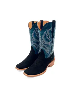 Cowboy Boot Black Rough Out Cutter Toe