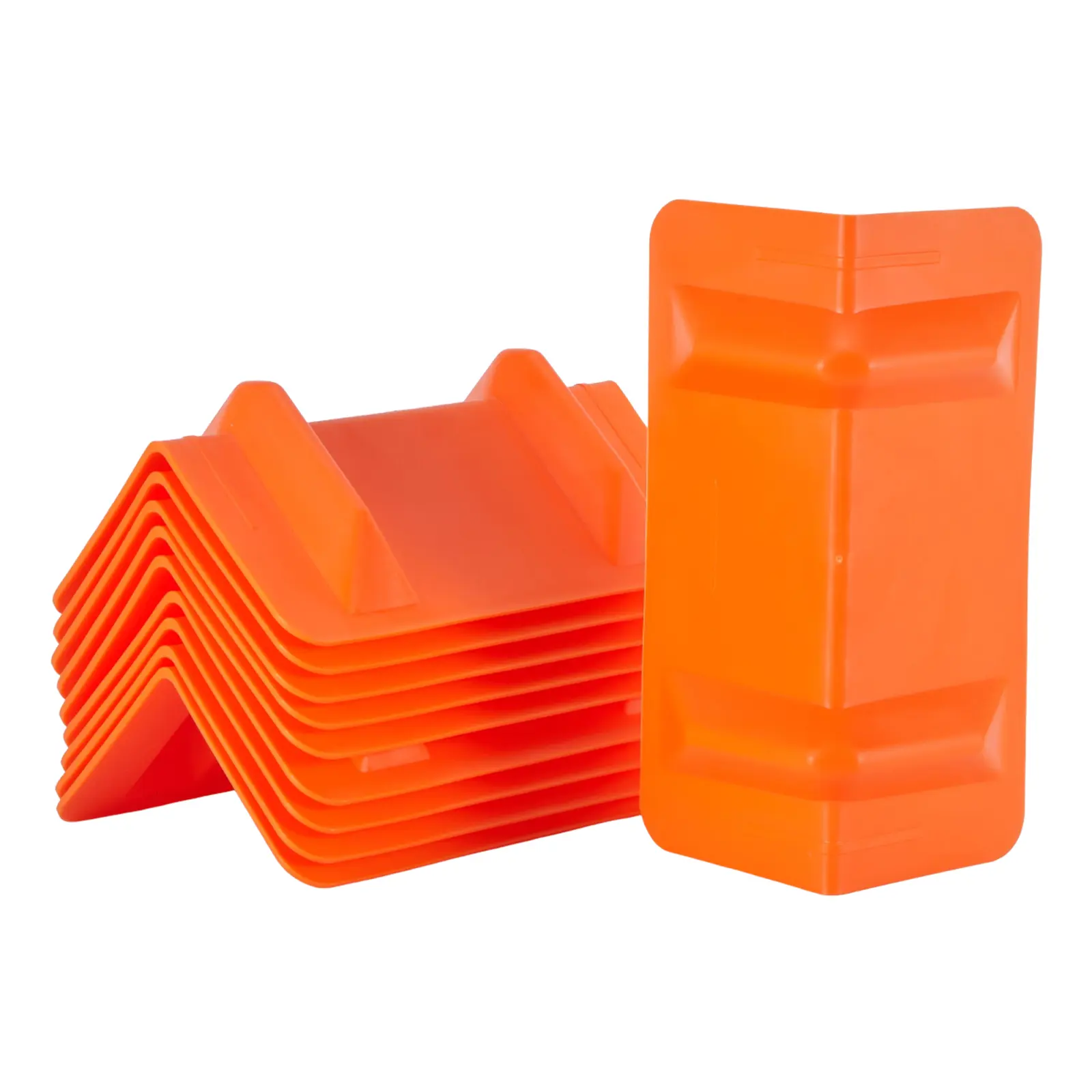 10 Pack 12" Flatbed Edge Protectors, 12" Winch Ratchet Straps Plastic Corner Protectors for Flatbed Cargo Load, Orange