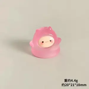 Pink cute handmade decoration mini elf ghost night light cute granule desktop car ornament resin craftsGift