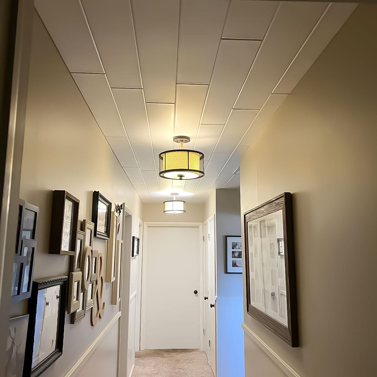 A La Maison Ceilings Plain White 0.5 ft. x 3 ft. Glue Up Foam Wood Ceiling Planks (156 sq. ft./case) (96-Pack)